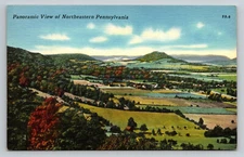 Northeastern Pennsylvania Valley View Linen Postcard