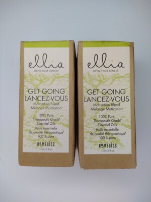 2 Ellia Get Going Therapeutic Grade Essential Oils Homedics 0.5 fl oz