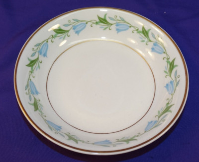 ROYAL JACKSON ''SYLVIA'' DINNERWARE DESSERT BOWL(S) BLUE FLOWERS GREEN LEAVES
