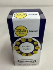 Nickels 2x2 Coin Holders Self Adhesive Flips 22.5 mm 50 Pack Archival Supersafe