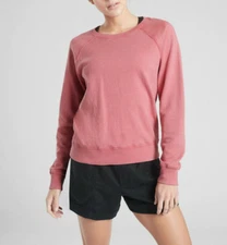 ATHLETA  WOMEN'S WASHED PINK LONG SLEEVE SUNDOWN SWEATSHIRT TOP Sz XS