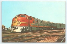 Postcard AT & SF Electro Motive E3 Diesel Passenger Locomotive Dallas Texas