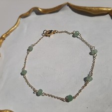 Bracelet Argent Et Or 18ct Avec Péridot, Aventurine Et Amazonite - Marque Rose-Mimosa