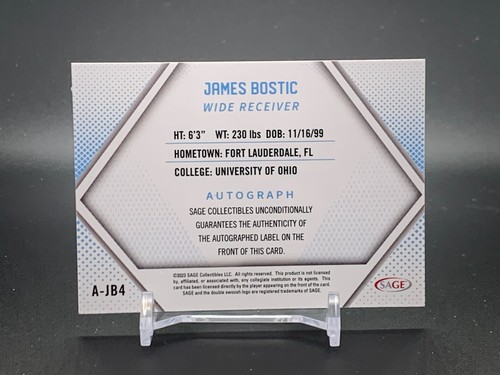 Autógrafo de plata novato Sage 2023 #A-JB4 JAMES BOSTIC Ohio automático radiocontrol - Imagen 2 de 2