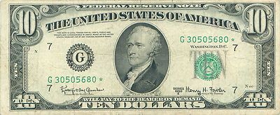 1950 Series E G Star Chicago 10 Dollar Frn Bill Us Currency Ebay