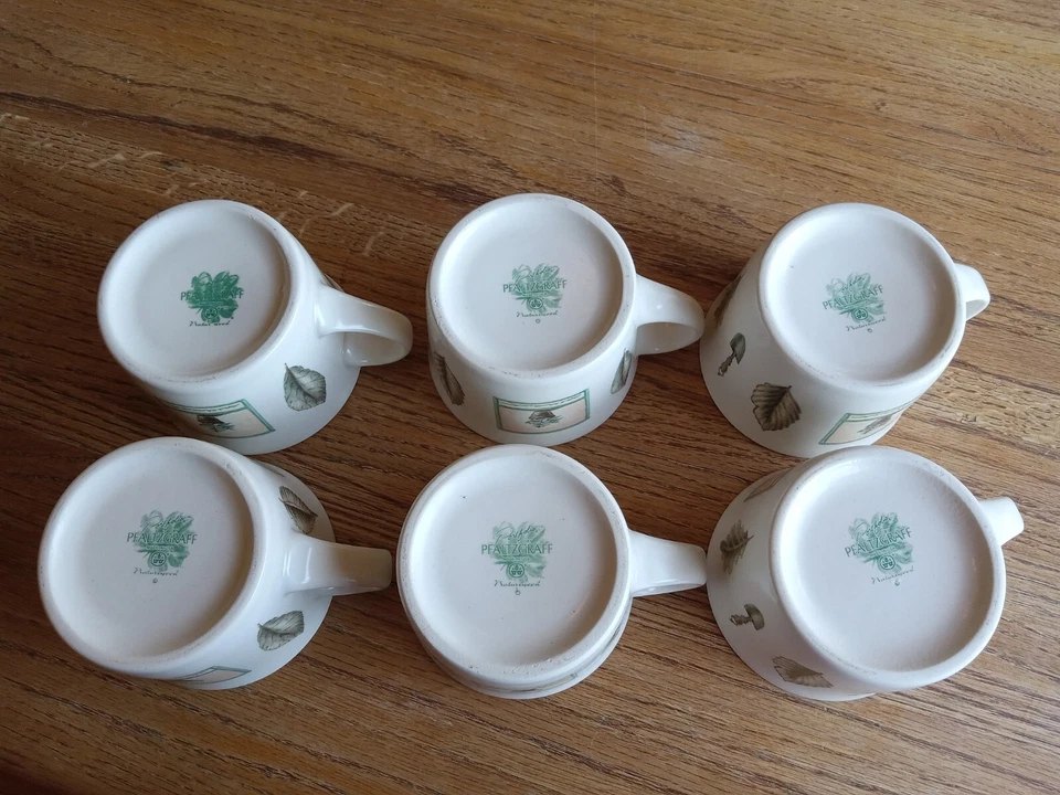 Madera natural Pfaltzgraff vintage 8 oz. Tazas de café/té - Juego de 6 Foto 4 de 4