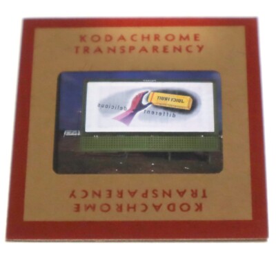 Kodachrome Red Border Slide | *1949* Wrigley's Juicy Fruit Gum Billboard Sign