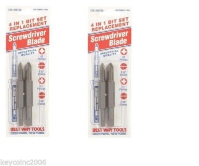 2 packs Best Way Tools Screwdriver Replacement Bit Phillips, Slotted 4