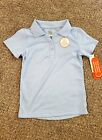 Girls Uniform Polo Shirt, Size Xs 4-5, Moisture Wicking, Light Blue