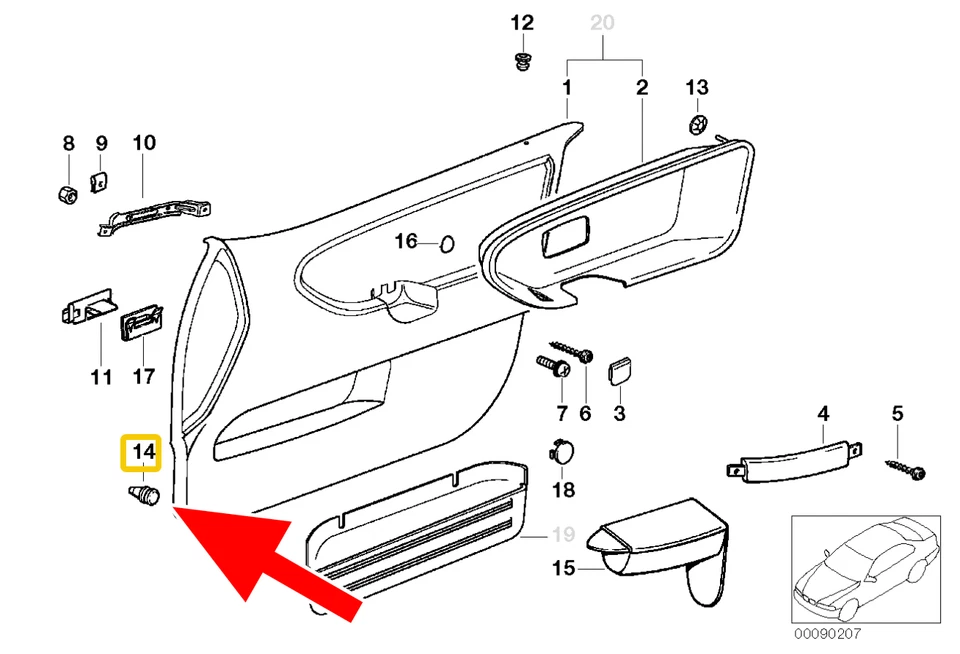 E36 Door Panel Plastic Clips For BMW 325i 323i 328i 328is M3 318i 51411973500 - Image 2 of 2