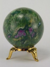 Butw Rosa IN Fuschite Sphere 1.8 " Heilung Orb Steinschneider Schnitzerei 3793K