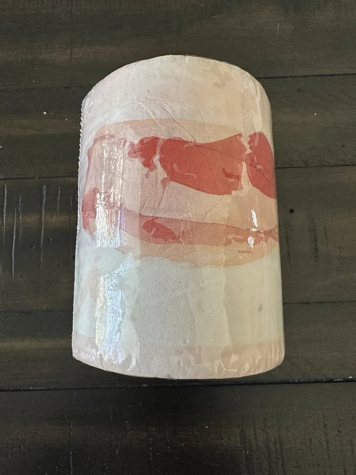 Juego de regalo de 5 piezas para amantes del tocino vendajes hilo dental papel higiénico pato cinta caja rojo blanco cerdo Foto 4 de 4