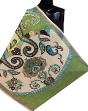 EXQUISITE WOOL KASHMIR JAMAWAR PASHMINA PAISLEY CASHMERE SHAWL WRAP THROW SCARF