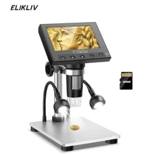 Elikliv 4.3'' 1000X LCD Digital Microscope with Screen Jewelry Coin Magnifier