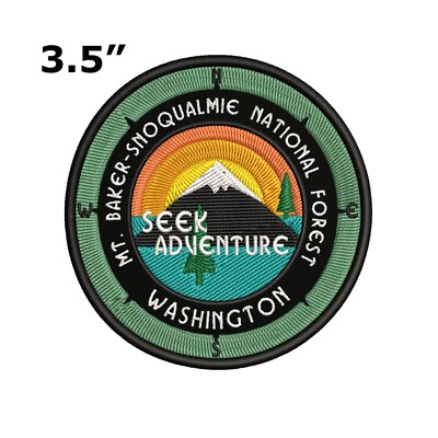 Mt. Baker Sinoqualmie Patch Embroidered Iron-on Applique Nature Badge Souvenir