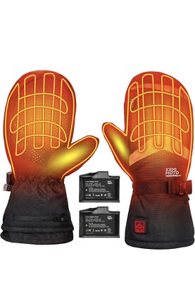 KEMIMOTO Electric Heated Gloves Winter Warm Rechargeable Touchscreen Mittens Men