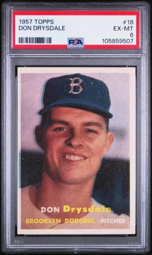 1957 TOPPS 18 DON DRYSDALE ROOKIE PSA 6 105859507