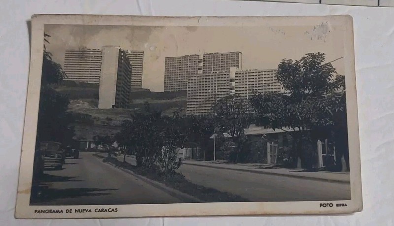 Panorama De Nueva Caracas July 4 1955 Post Card With Stamp