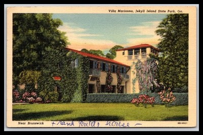 Villa Marianna, Jekyll Island State Park, Ga., Near Brunswick - Old Postcard F06