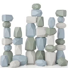 Stacking Rocks 36 Pieces, 36 Months+, Educational Stacking Blocks, Promotes I...