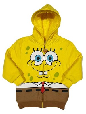 Spongebob Squarepants Boys SHERPA Fleece Zip Hoodie Jacket
