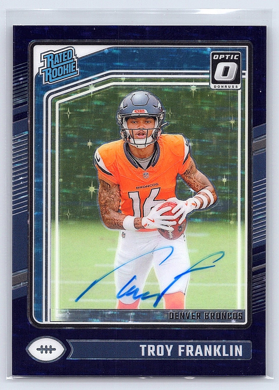 2024 Donruss Optic #294 Troy Franklin Rookies RPS Auto Purple Stars #/42
