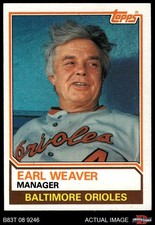 1983 Topps #426 Earl Weaver Orioles MANAGER HOF 7 - NM