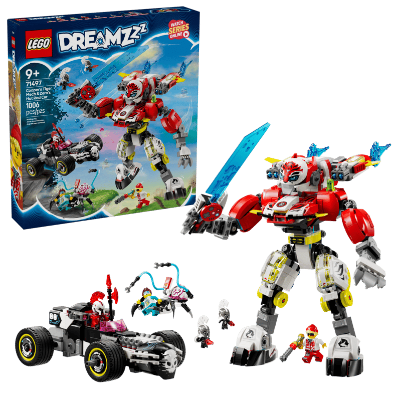 LEGO DREAMZzz 2in1 Cooper's Tiger Mech Zero's Hot Rod Set 71497 - Image 2