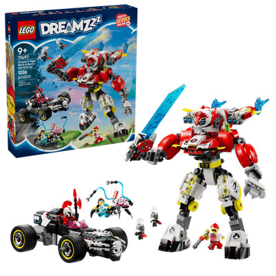 LEGO DREAMZzz 2in1 Cooper's Tiger Mech Zero's Hot Rod Set 71497 Light Box Damage