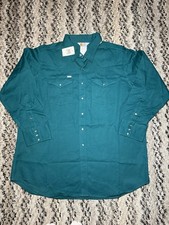 NEW NWT Vintage Carhartt Shirt XL Rugged Outdoor Wear Western Pearl Snap TEAL