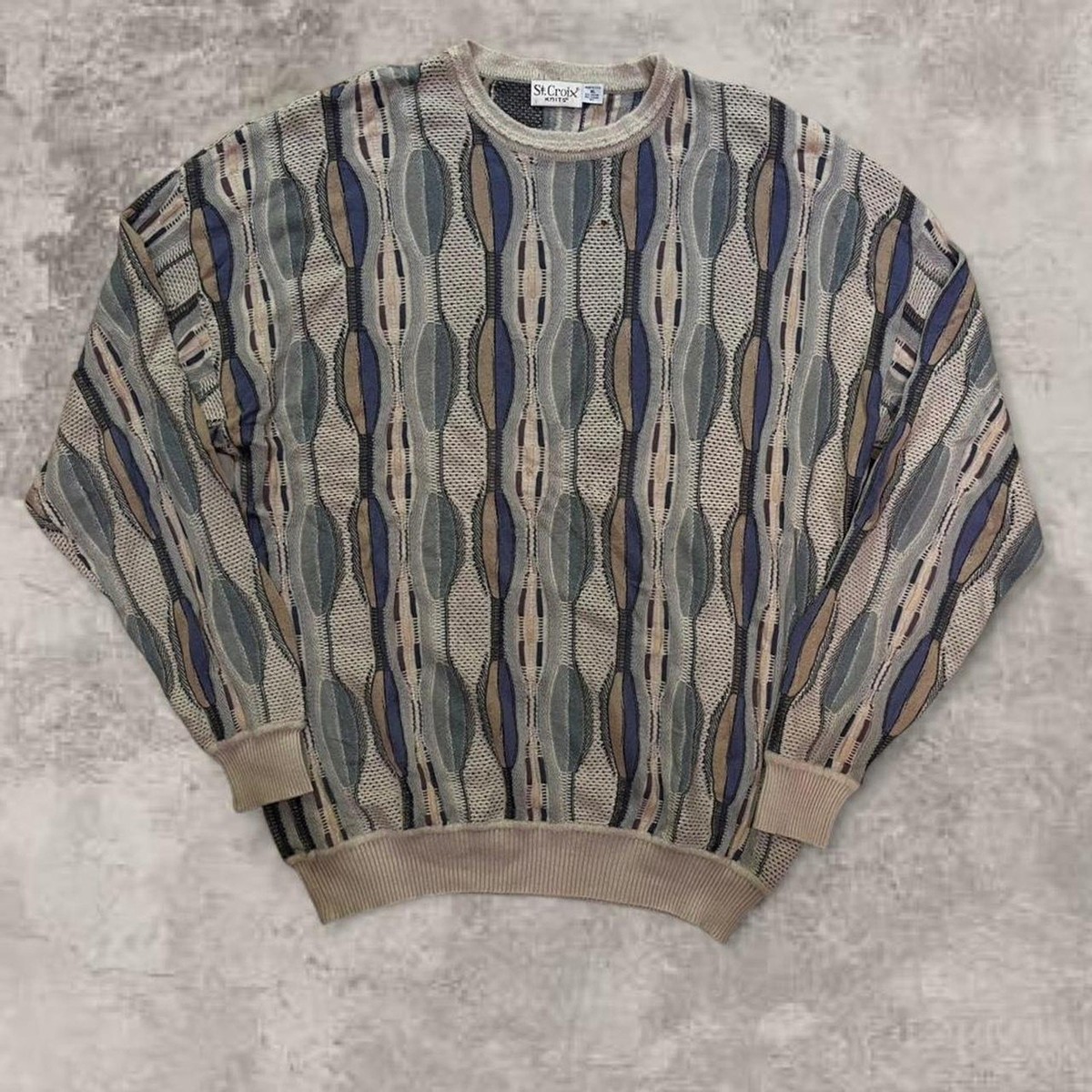 Coogi original Style St Croix knit beige Silk Sweater sz xxl
