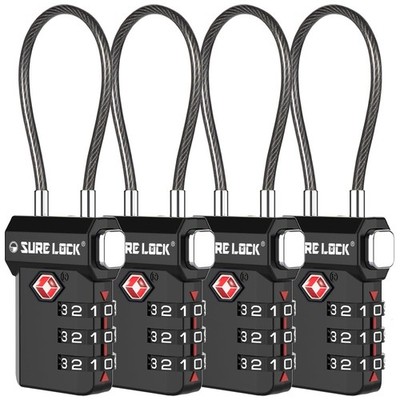 TSA Approved Cable Luggage Lock TSA Locks for Luggage with Visual Inspection ...