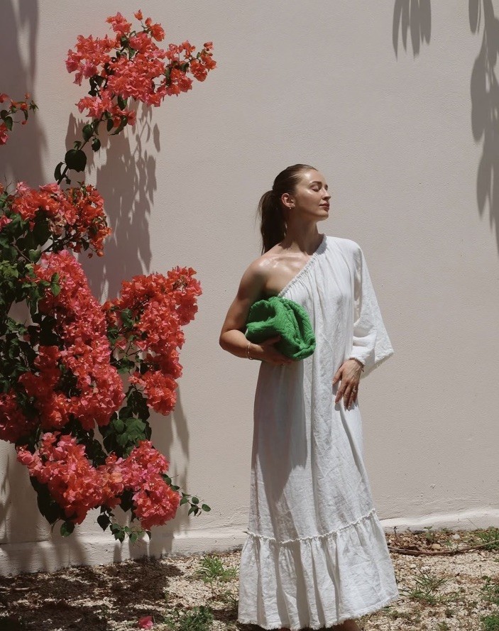 ZARA NWT WOMAN SS25 ZW COLLECTION LINEN ASYMMETRIC DRESS OYSTER