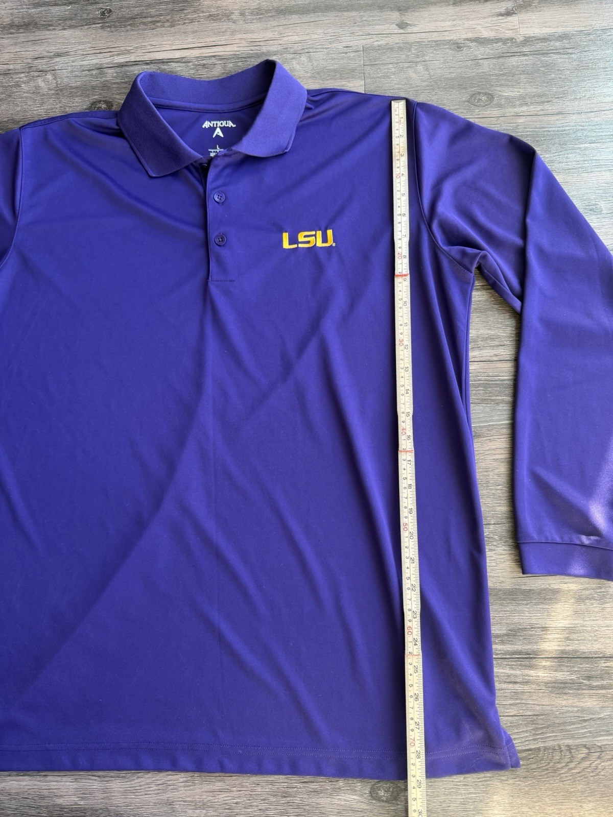 LSU Tigers Polo Shirt Men L Purple Antigua Golf Long Sleeve NCAA Athletic thumbnail 13