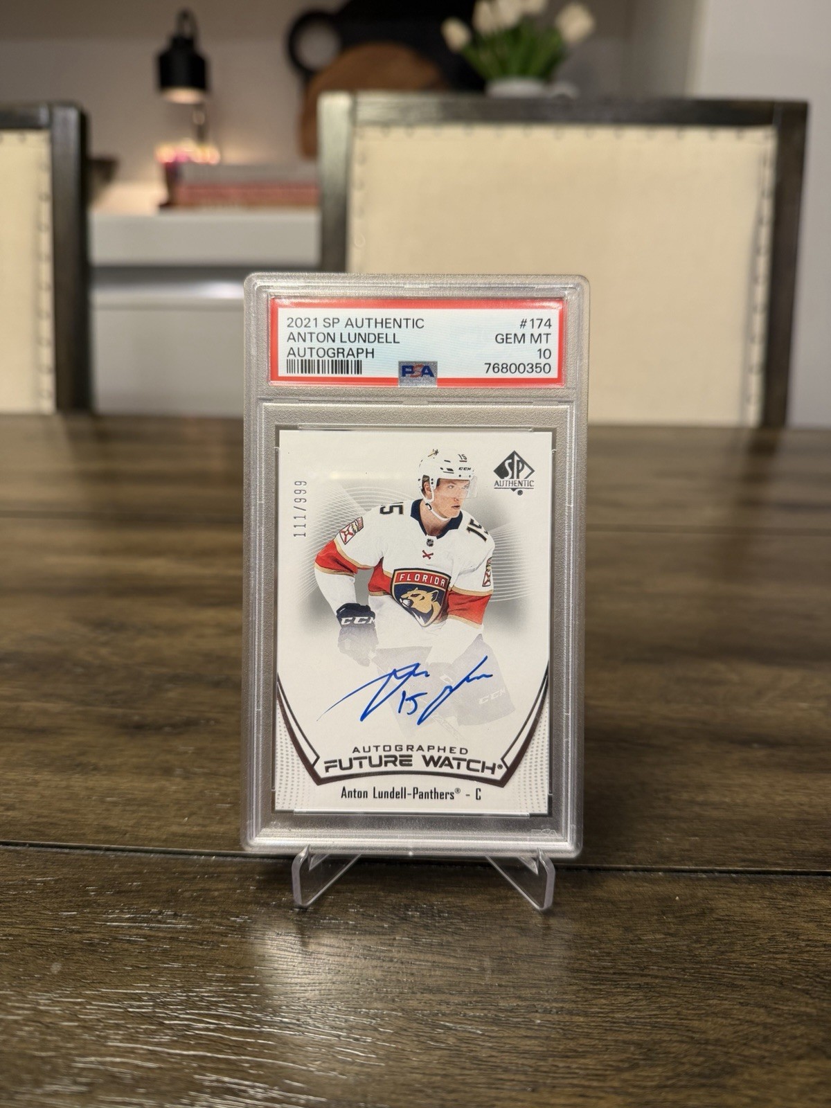 Anton Lundell 2021-22 SP Authentic Future Watch Auto PSA 10 /999 #174 FWA