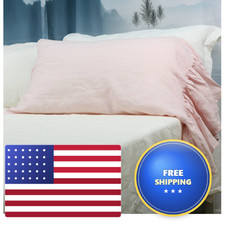 Esasilk 100 French Linen Pillowcase Shaaby Chic Ruffles Pillow Cover Pure Flax