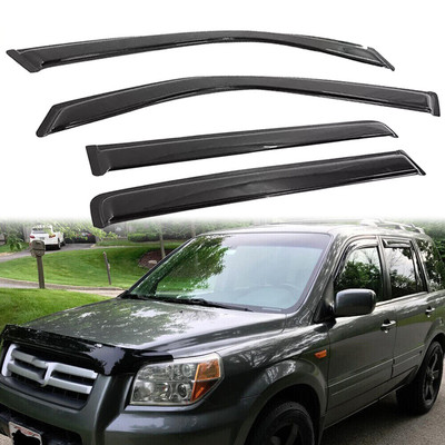 For Honda Pilot 2003-2015 Tape-on Window Visors Vent Rain Guards Wind