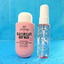2pc Sol de Janeiro CHEIROSA 68 BEIJA FLOR Perfume Mist  Flor Elasti Body Wash