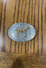 Sterling Silver and Brass Belt Buckle Vintage