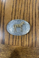 Sterling Silver and Brass Belt Buckle Vintage