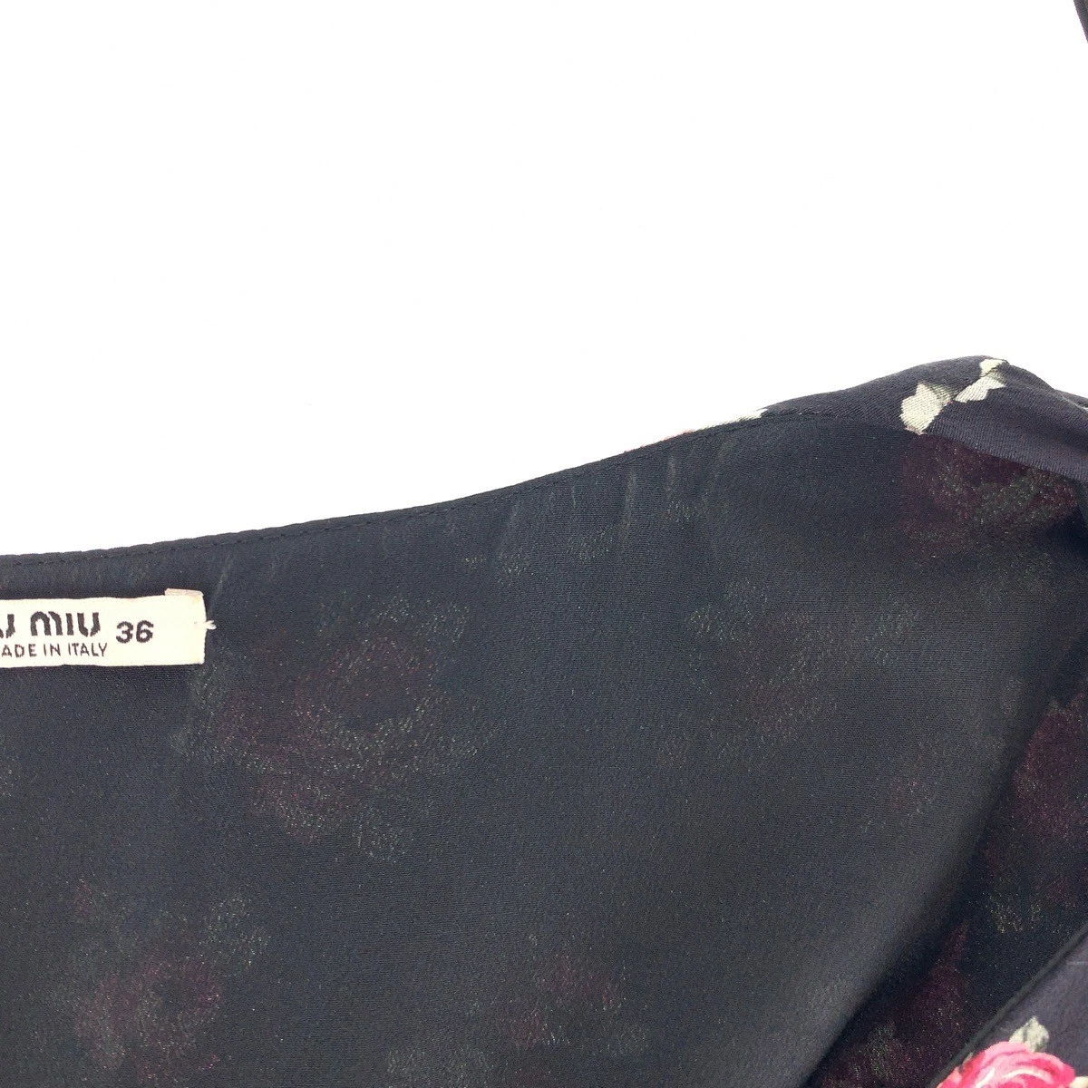 MIU MIU Autentici abiti MIUMIU strass floreali abiti denim nero cotone denim