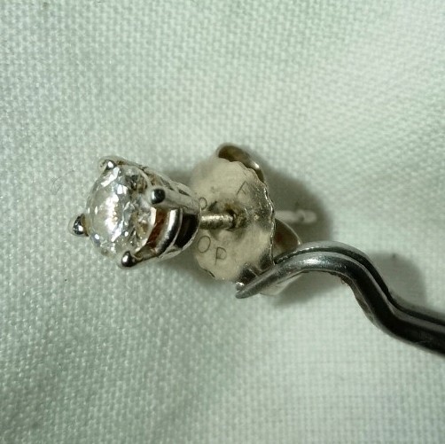 Single Stud Earring PT950 Platinum Setting Brilli… - image 8