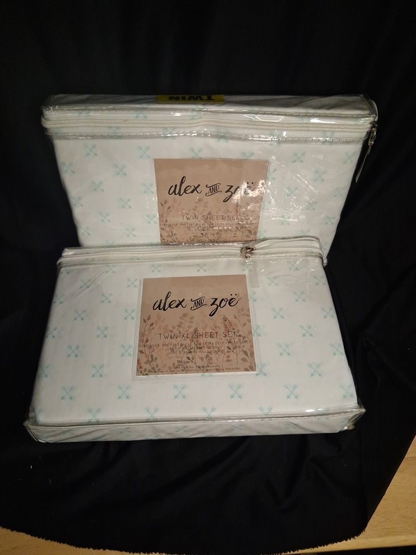 1 Set-3 pc Alex & Zoe Twin Sheet Set NIP 