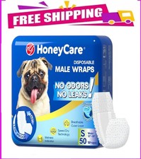 HONEY CARE All-Absorb A26 Male Dog Wrap, 50 Count, Small