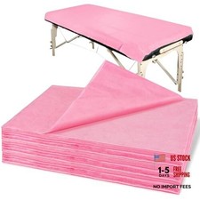 Massage Table Sheets - Disposable Bed Sheets 31" x 70" Waterproof 24pcs pink