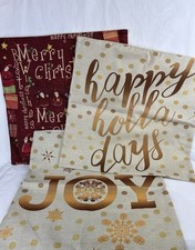 Christmas Pillow Covers 17 X 17 Inch Set of 3 JOY Merry Christmas Throw Pillow