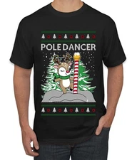 Pole Dancer Couples Matching Ugly Christmas Men's T-Shirt
