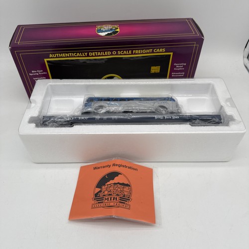 Trenes eléctricos MTH vagón plano con autobús fundido a presión Greyhound caja original 20-98160 | Zustand: Used