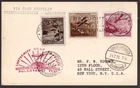 Liechtenstein, 1931 Zeppelin flown postcard to USA via Leningrad   -IB24
