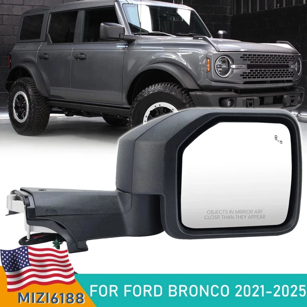 Passenger RH Side Door Mirror Power Heated Blind Spot for Ford Bronco 2021-2025